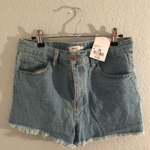 FOREVER 21 DENIM FLARE SHORTS